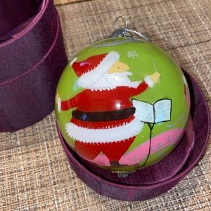 2006 Pier 1 Li Bien Conducting Santa Glass Ball Christmas Ornament w/ Box
